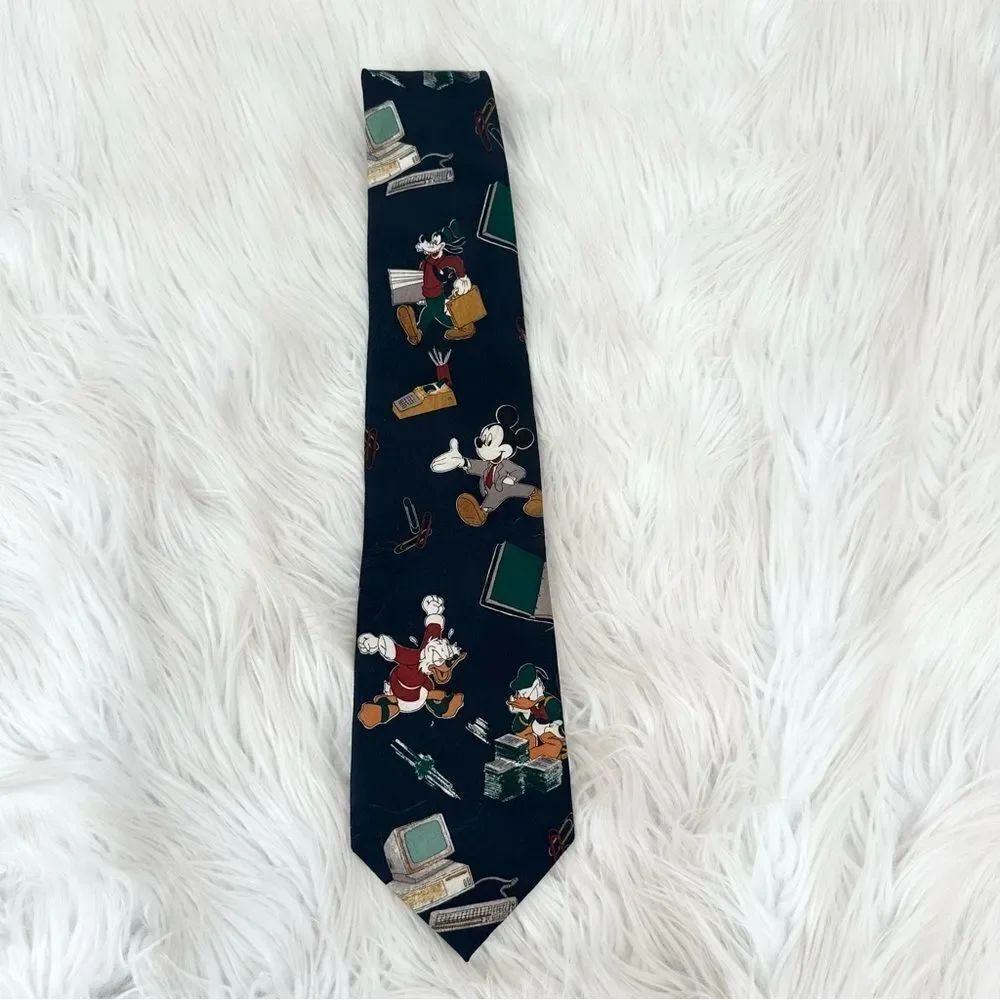 Disney Mickey And Friends Go To Work Navy Blue Tie